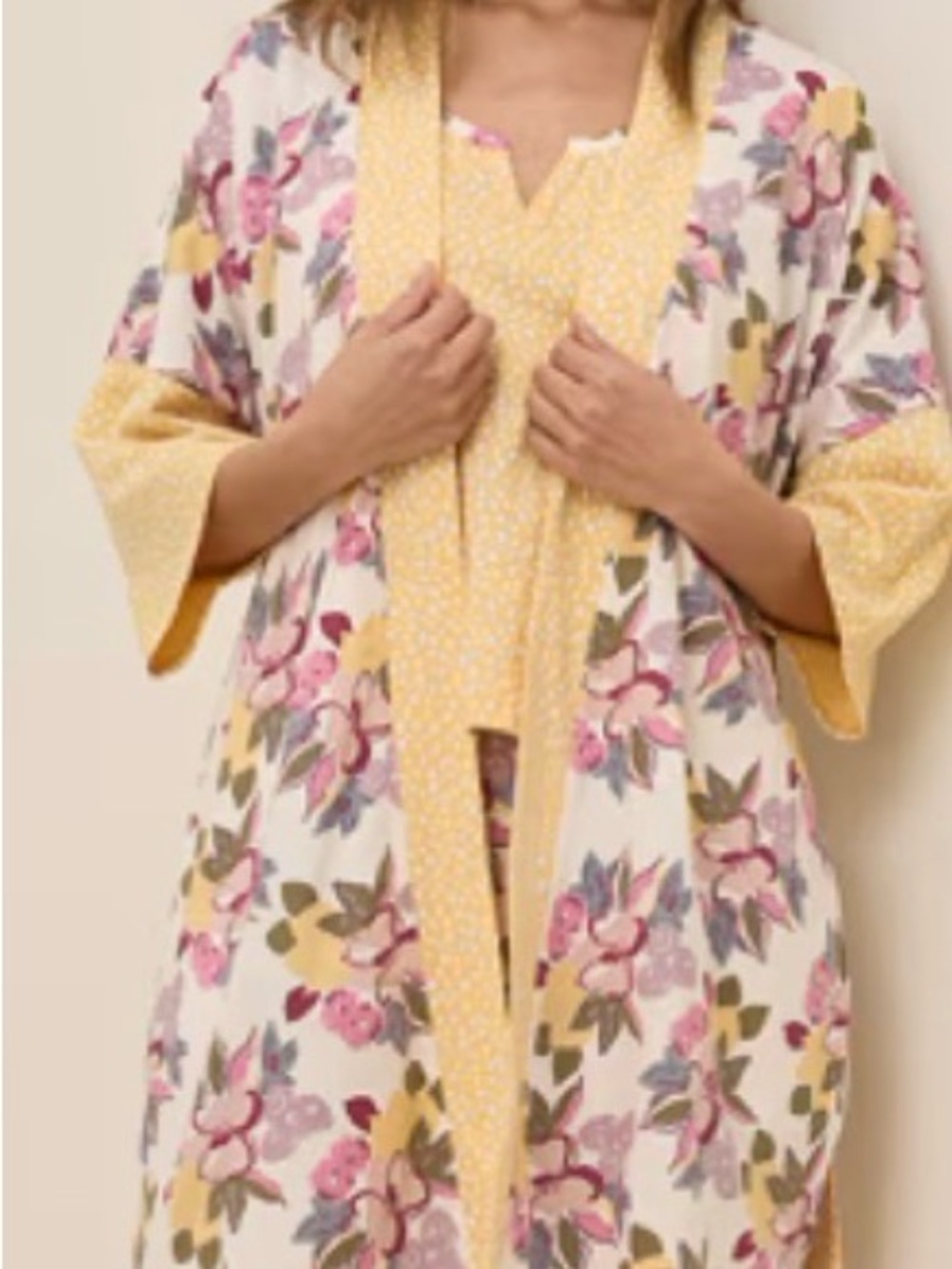 PACT ORGANIC-WOMEN’S STAYCATION SHORT ROBE-ROSE-SIZE XL/XXL